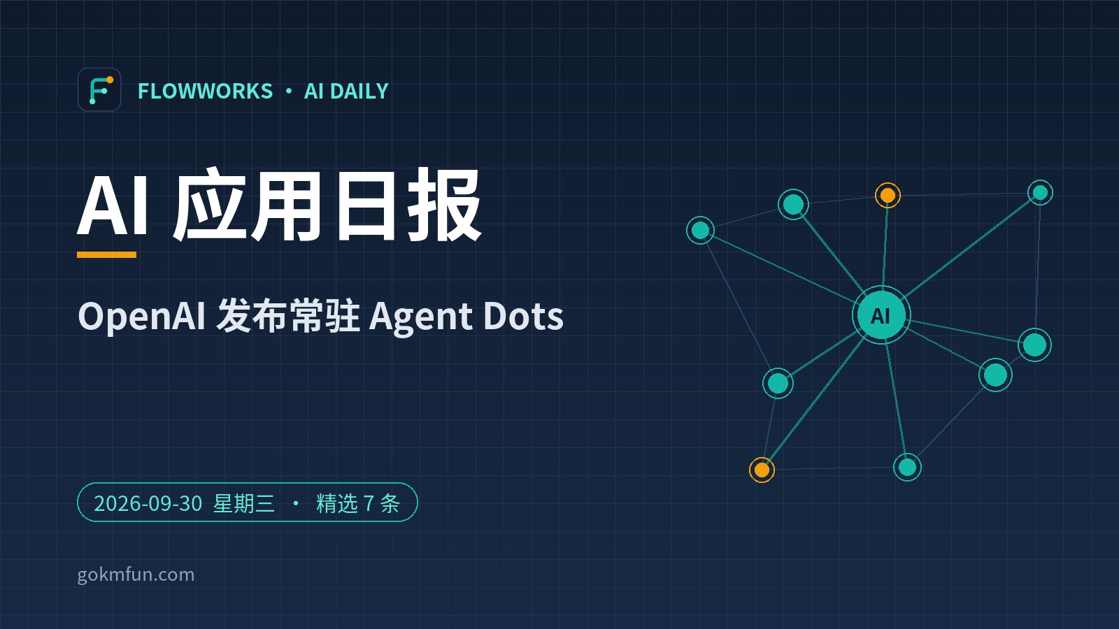 AI 应用日报 | 9月30日：OpenAI 发布常驻 Agent Dots