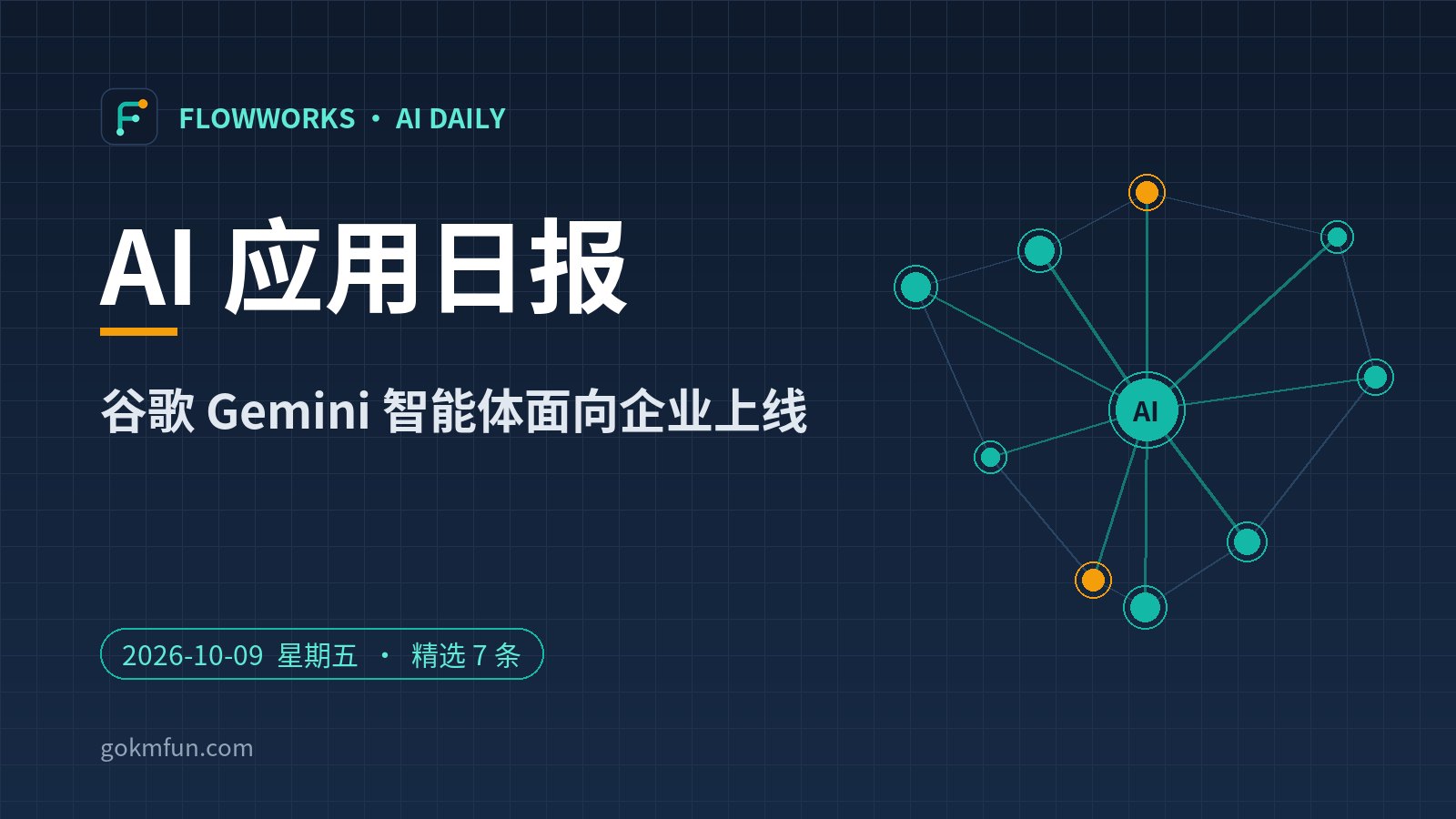AI 应用日报 | 10月9日：谷歌 Gemini 智能体面向企业上线
