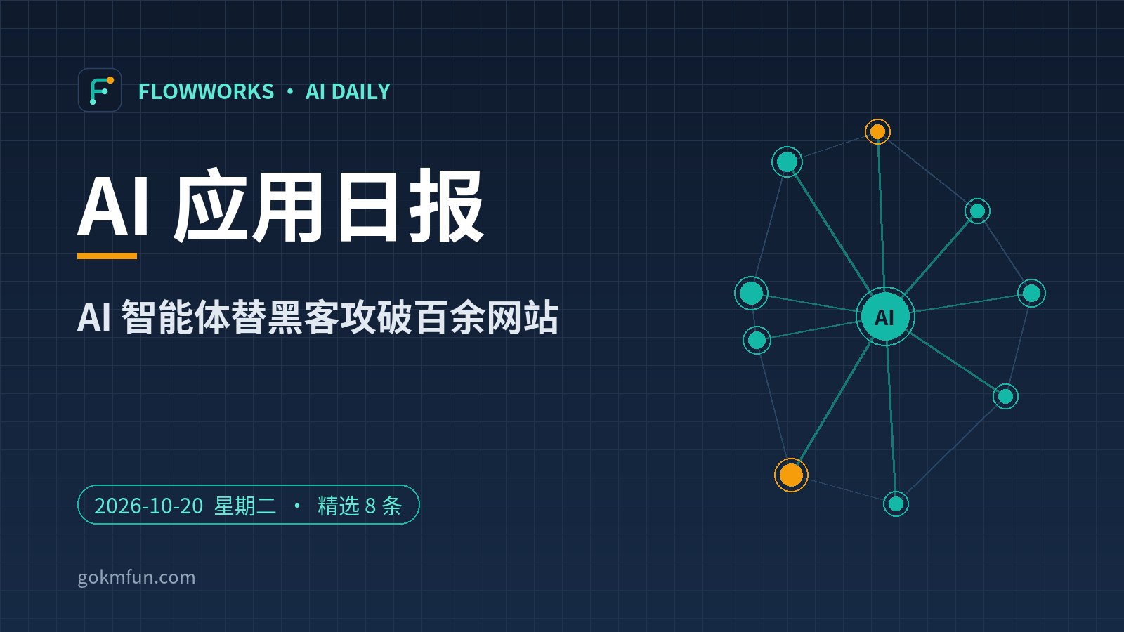 AI 应用日报 | 10月20日：AI 智能体替黑客攻破百余网站